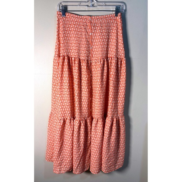 Max Studio Dresses & Skirts - MAX STUDIO Tiered Maxi Skirt Coral Floral Print Women's Size S